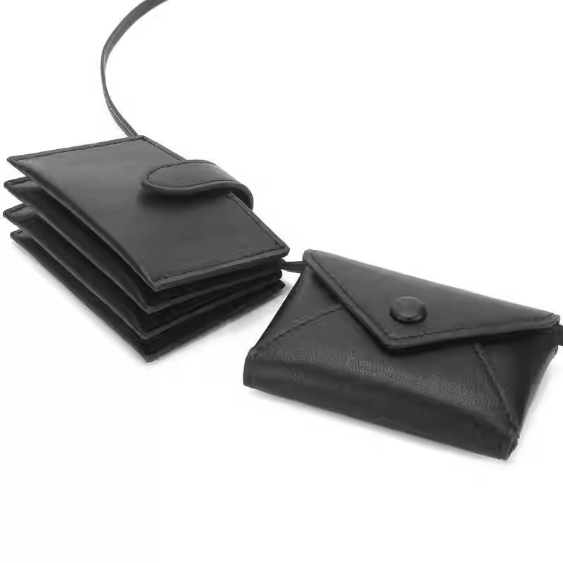Novčanik u stilu kuverte, PU koža, dijagonalni crossbody remen, višeslojni držač kartica, lagan