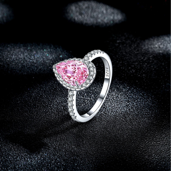 Prsteň zo striebra 925 s kapkovitým tvarom 8A zirkónom, 3,3 g, dizajn koruna-geometria