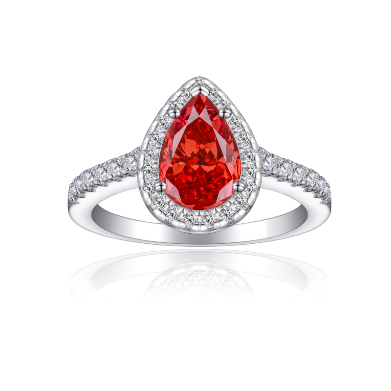 Prsteň zo striebra 925 s kapkovitým tvarom 8A zirkónom, 3,3 g, dizajn koruna-geometria