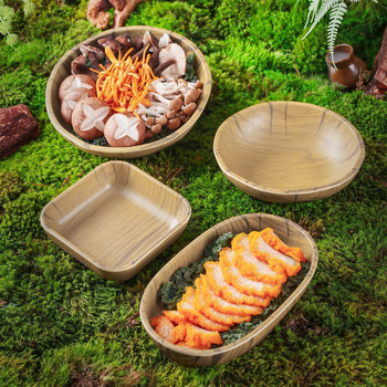 Oval mély tál melaminból, nordic stílus, egyszínű felület alul-glazúros befejezéssel, logó nyomtatás és testreszabás elérhető, szállodai és étkezési felhasználásra, nem mikrohullámú sütőben használható