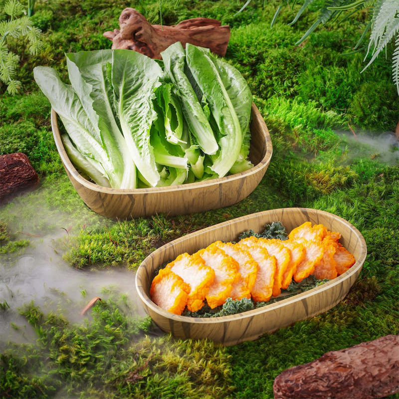 Oval mély tál melaminból, nordic stílus, egyszínű felület alul-glazúros befejezéssel, logó nyomtatás és testreszabás elérhető, szállodai és étkezési felhasználásra, nem mikrohullámú sütőben használható