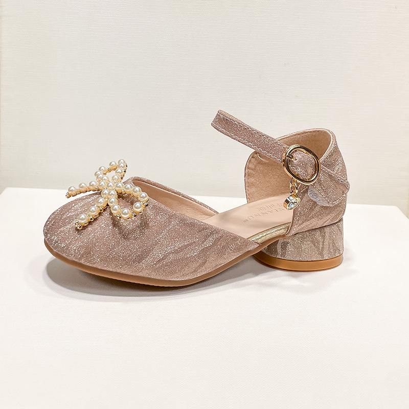 Pantofi prințesă pentru fete, cu cristale, suprafață PU, închidere Velcro, talpă din cauciuc, 4–12 ani