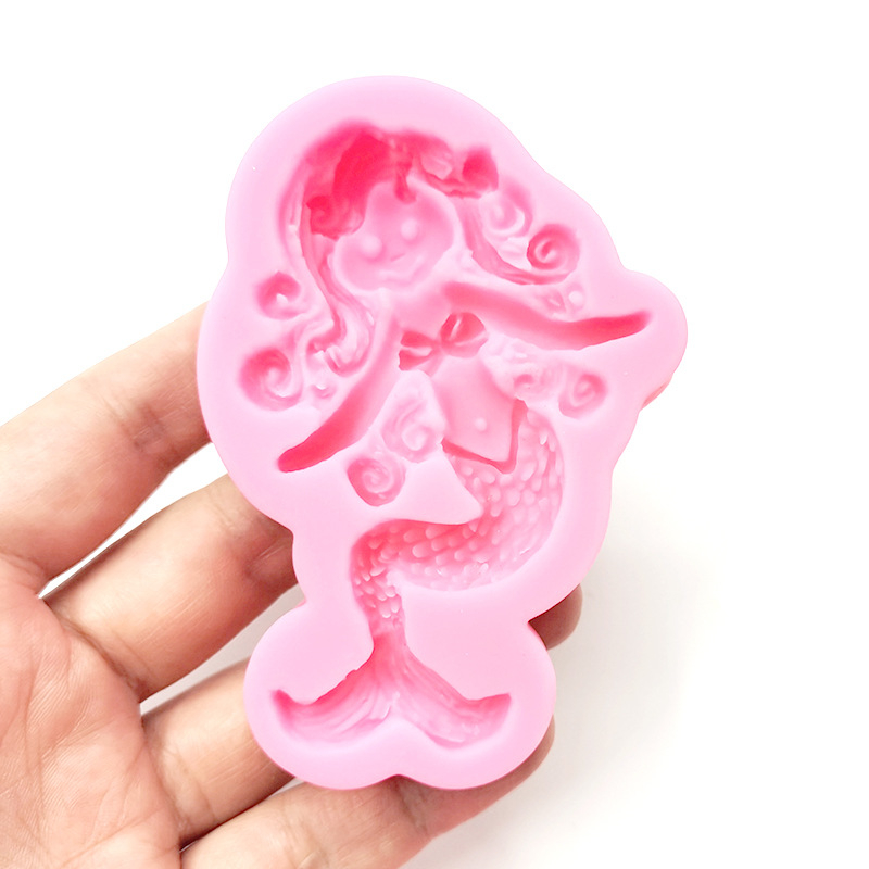 Silicone kalup za pečenje s motivom sirene i morskih životinja za fondant i čokoladu – nepravilnog oblika; pogodan za ukrašavanje torti, sapuna i sladoleda