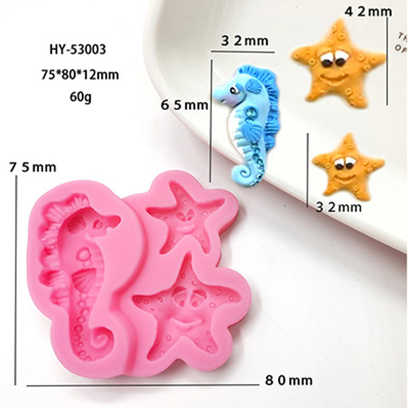 Silicone kalup za pečenje s motivom sirene i morskih životinja za fondant i čokoladu – nepravilnog oblika; pogodan za ukrašavanje torti, sapuna i sladoleda