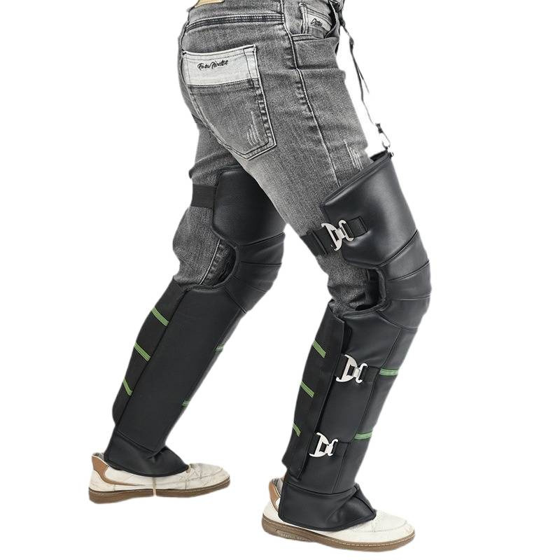 Дълги надколенни протектори за колоездене и мотоциклети, кожа и вълна, ветроустойчиви и студоустойчиви