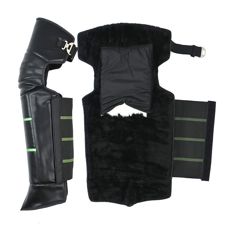 Дълги надколенни протектори за колоездене и мотоциклети, кожа и вълна, ветроустойчиви и студоустойчиви