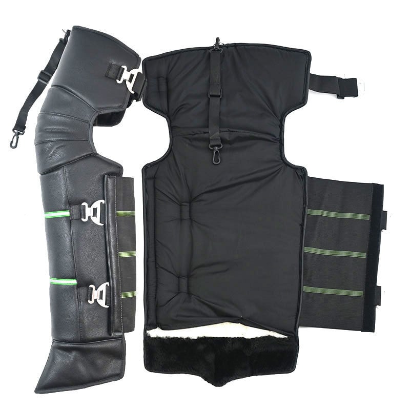 Дълги надколенни протектори за колоездене и мотоциклети, кожа и вълна, ветроустойчиви и студоустойчиви