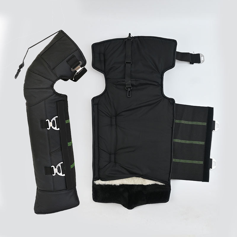 Дълги надколенни протектори за колоездене и мотоциклети, кожа и вълна, ветроустойчиви и студоустойчиви