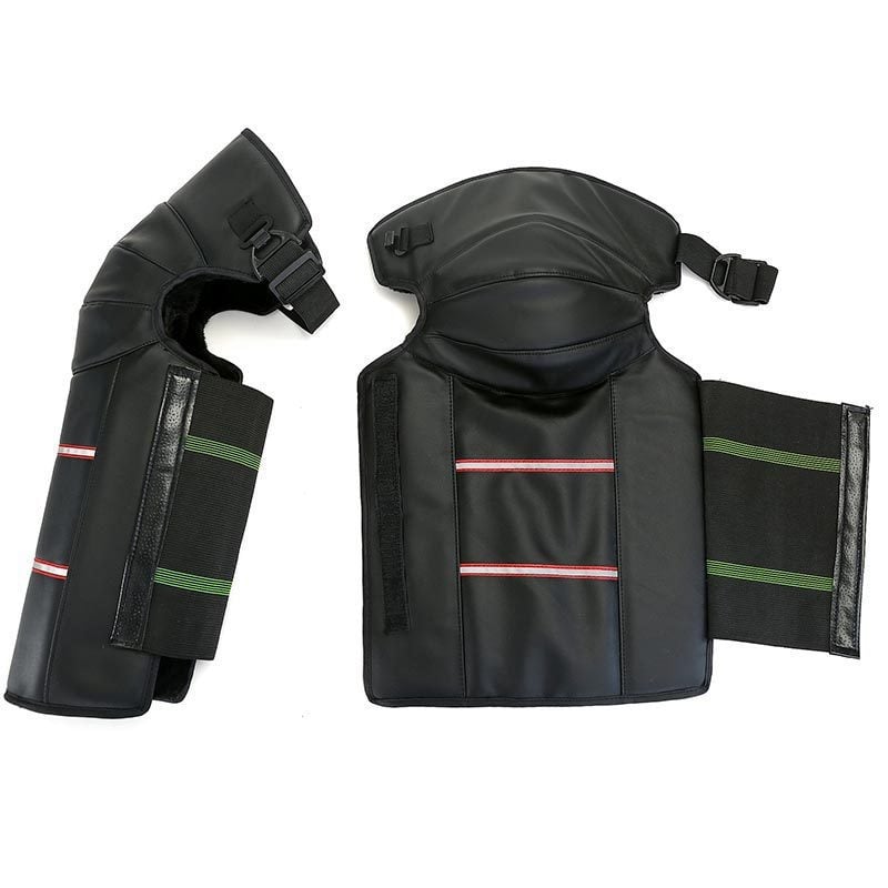Дълги надколенни протектори за колоездене и мотоциклети, кожа и вълна, ветроустойчиви и студоустойчиви