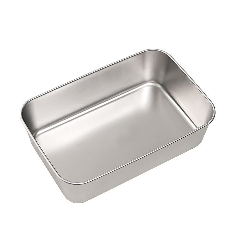 Rozsdamentes acél tiramisú forma négyzetes tálcával, vastagított dizájnnal, mousse tartóval és fedővel otthoni sütéshez