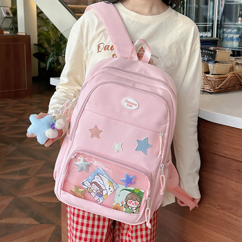 Rucsac pentru elevi, stil Harajuku, 36–55L, poliester, curele de umăr curvate