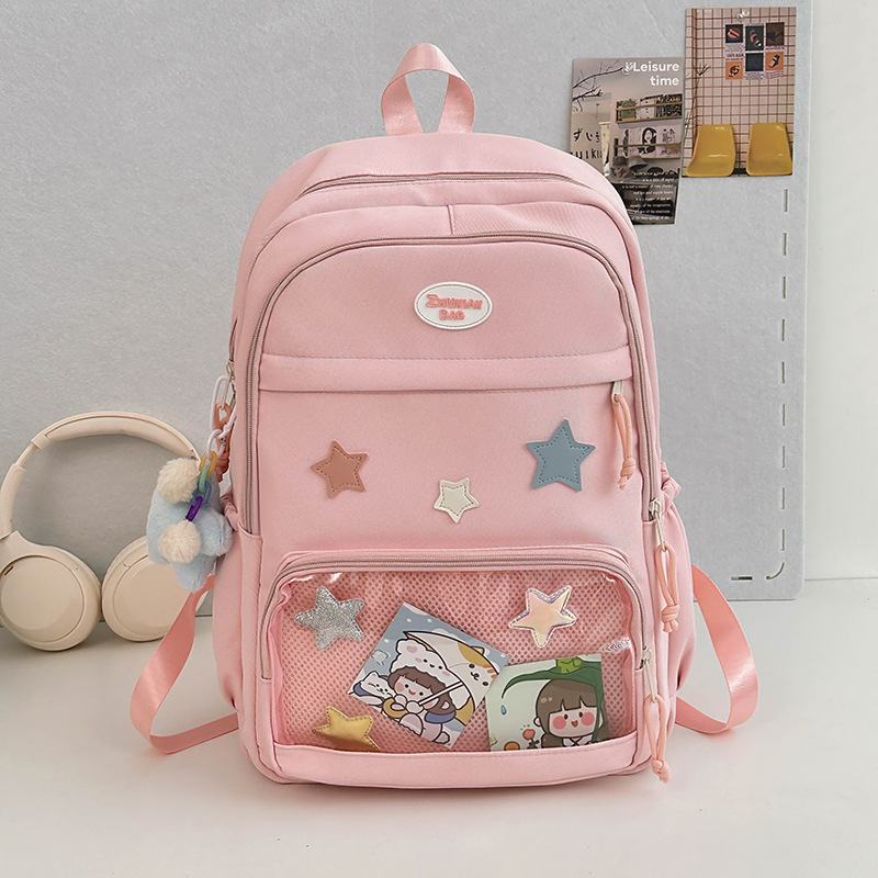 Rucsac pentru elevi, stil Harajuku, 36–55L, poliester, curele de umăr curvate