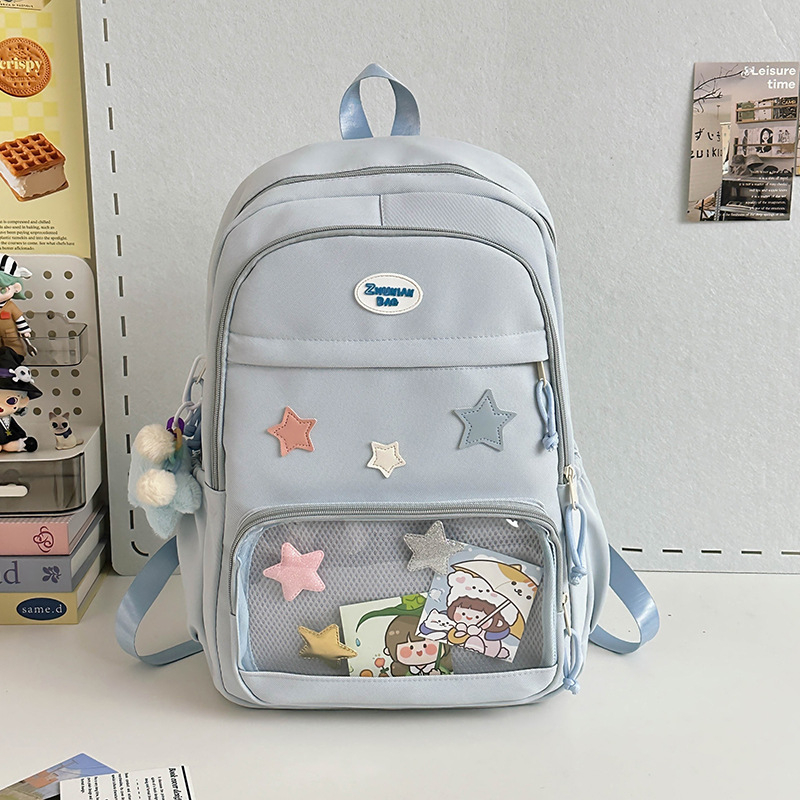 Rucsac pentru elevi, stil Harajuku, 36–55L, poliester, curele de umăr curvate