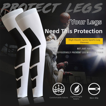 Защитни ленти за долната част на крака за баскетбол и футбол — удължени, слънцезащита, еластични с Лайкра и бързо изсъхване