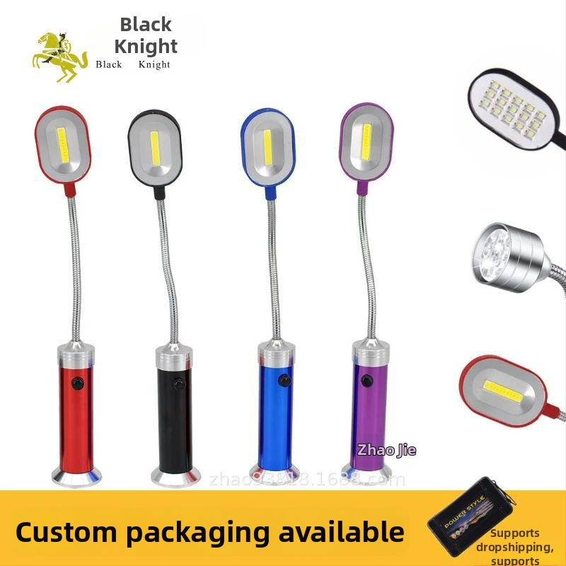 Núdzové pracovné svetlo s 9-LED COB, ručné napájanie, magnetická základňa, hliníkové telo