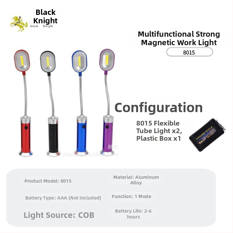 Núdzové pracovné svetlo s 9-LED COB, ručné napájanie, magnetická základňa, hliníkové telo