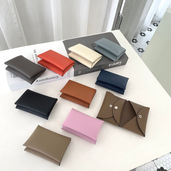Card holder și portofel pentru monede din piele naturală, piele de vită cu două straturi, design urban minimalist, unisex, ultra ușor și compact, versiunea de iarnă 2024