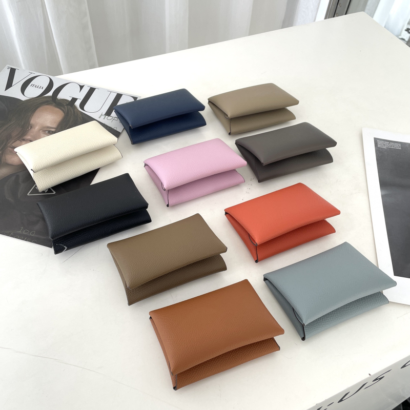 Card holder și portofel pentru monede din piele naturală, piele de vită cu două straturi, design urban minimalist, unisex, ultra ușor și compact, versiunea de iarnă 2024