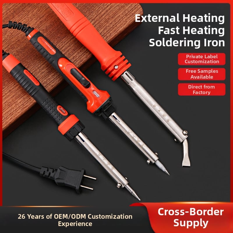 Elektrický spájkovač pre domáce použitie, gumová rukoväť, 220V, vonkajšie zahrievanie, profesionálna trieda, vhodný na spájanie, odspájkovanie a pyrografiu