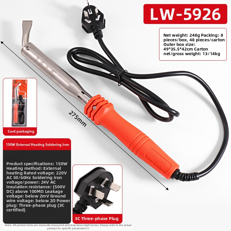 Elektrický spájkovač pre domáce použitie, gumová rukoväť, 220V, vonkajšie zahrievanie, profesionálna trieda, vhodný na spájanie, odspájkovanie a pyrografiu