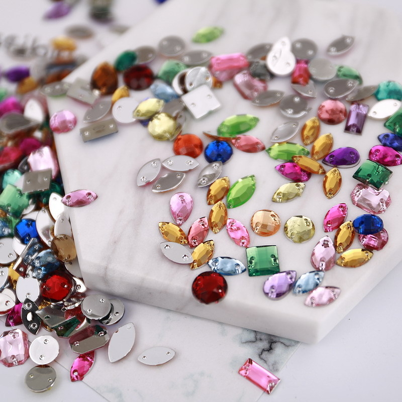 Akrilni kristali za ručno šivanje — set za ukrašavanje vjenčanica i odjeće (DIY)