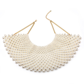 CONGDUO Geometrijska ogrlica s perlama i kugličnim lancem