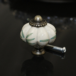 Κεραμική λαβή σε σχήμα κολοκύθας για συρτάρια και ντουλάπια, ζωγραφισμένη στο χέρι, μοντέλο 016, κεραμικό υλικό, υψηλής θερμοκρασίας καψίματος, προέλευση Zhejiang