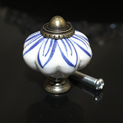 Κεραμική λαβή σε σχήμα κολοκύθας για συρτάρια και ντουλάπια, ζωγραφισμένη στο χέρι, μοντέλο 016, κεραμικό υλικό, υψηλής θερμοκρασίας καψίματος, προέλευση Zhejiang