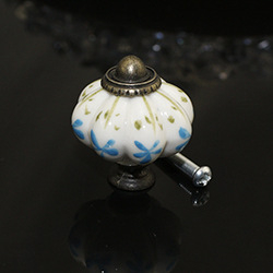 Κεραμική λαβή σε σχήμα κολοκύθας για συρτάρια και ντουλάπια, ζωγραφισμένη στο χέρι, μοντέλο 016, κεραμικό υλικό, υψηλής θερμοκρασίας καψίματος, προέλευση Zhejiang