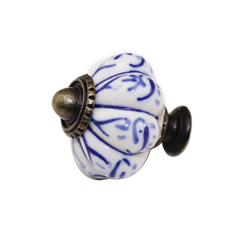 Κεραμική λαβή σε σχήμα κολοκύθας για συρτάρια και ντουλάπια, ζωγραφισμένη στο χέρι, μοντέλο 016, κεραμικό υλικό, υψηλής θερμοκρασίας καψίματος, προέλευση Zhejiang