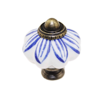 Κεραμική λαβή σε σχήμα κολοκύθας για συρτάρια και ντουλάπια, ζωγραφισμένη στο χέρι, μοντέλο 016, κεραμικό υλικό, υψηλής θερμοκρασίας καψίματος, προέλευση Zhejiang