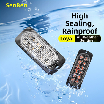 Ултратънко странично светло за 12-24V камиони и мотоциклети, 12 LED индикатор за ширината на централната решетка, IP60, 2W, 6000 lm