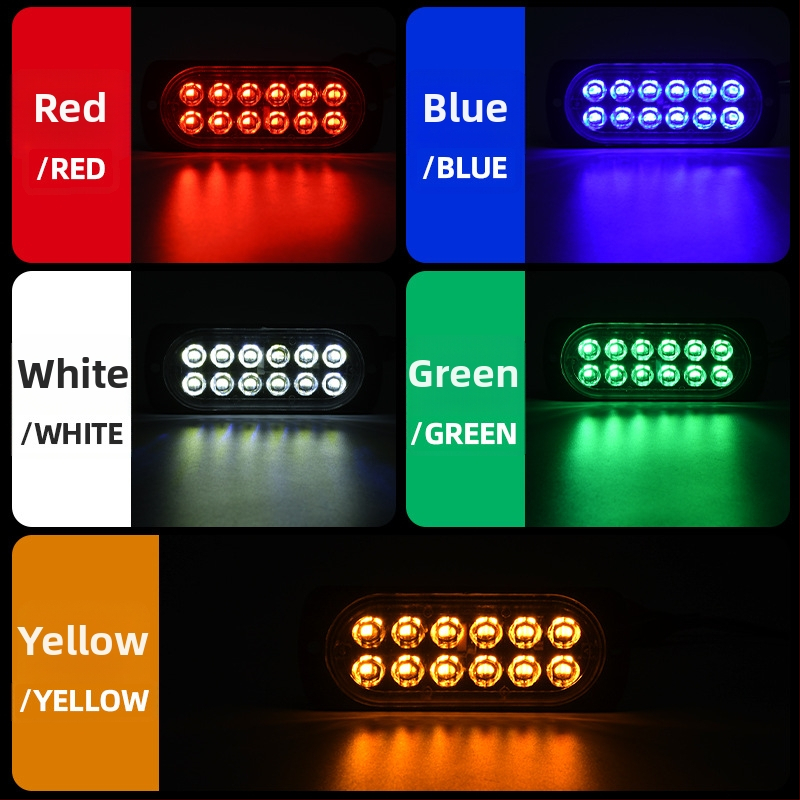 Ултратънко странично светло за 12-24V камиони и мотоциклети, 12 LED индикатор за ширината на централната решетка, IP60, 2W, 6000 lm