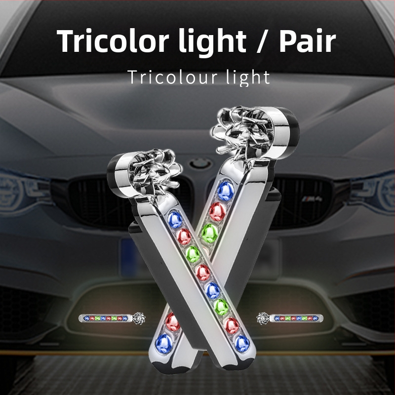 Curdy Вятърно дневно осветление — LED дневни светлини за автомобили, захранвани от вятър, без кабели, лампа със средна решетка