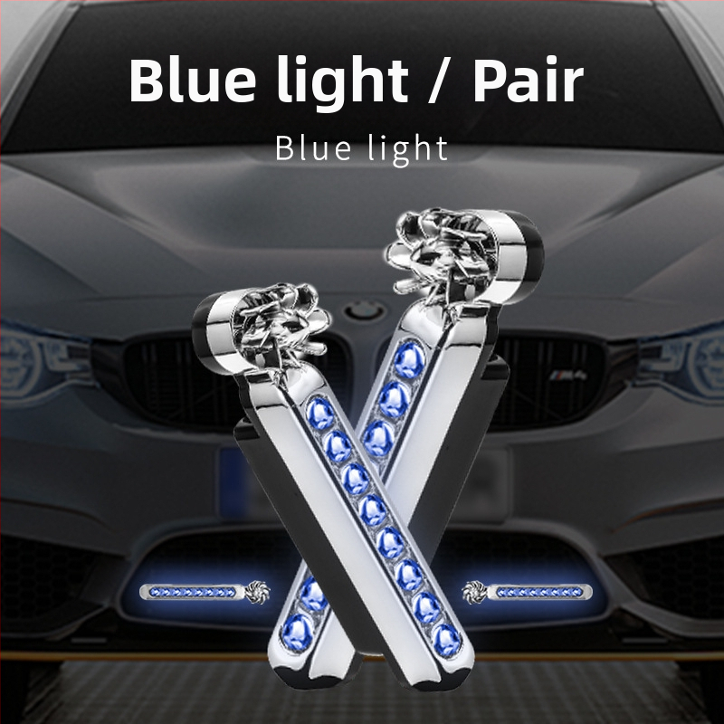 Curdy Вятърно дневно осветление — LED дневни светлини за автомобили, захранвани от вятър, без кабели, лампа със средна решетка