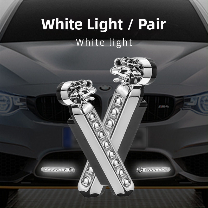 Curdy Вятърно дневно осветление — LED дневни светлини за автомобили, захранвани от вятър, без кабели, лампа със средна решетка