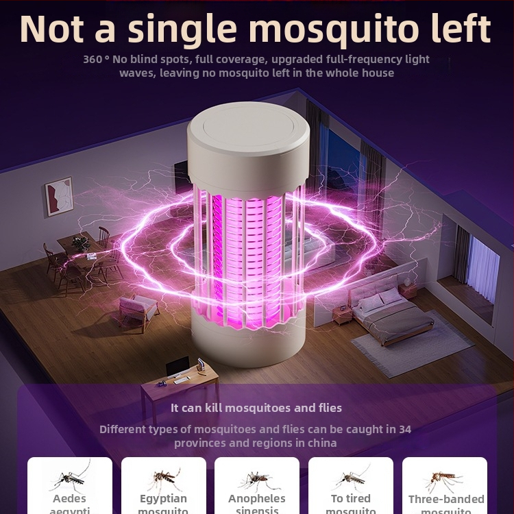 Elektrická lampa na hubenie komárov pre bábätká a tehotné ženy, vnútorné použitie do 10 m², metóda elektrického šoku, napájaná zo siete