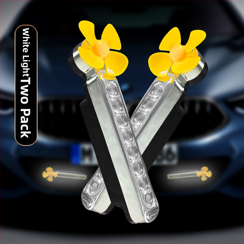 Вятърно задвижвани LED дневни светлини за автомобили и мотоциклети, без кабели (1W, 3V, 0.2A)