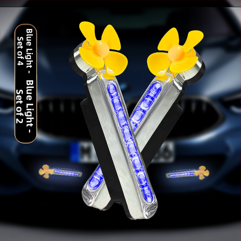 Вятърно задвижвани LED дневни светлини за автомобили и мотоциклети, без кабели (1W, 3V, 0.2A)