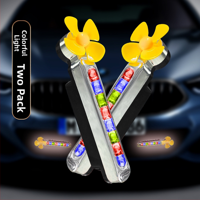 Вятърно задвижвани LED дневни светлини за автомобили и мотоциклети, без кабели (1W, 3V, 0.2A)
