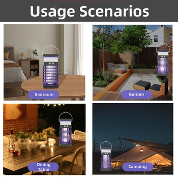 Napelemes szúnyogirtó lámpa UV-fénnyel csapdázó kivitel, kültéri használatra - Modell Sjz071, 5V, 2.5W, hengeres test, CE tanúsítvány