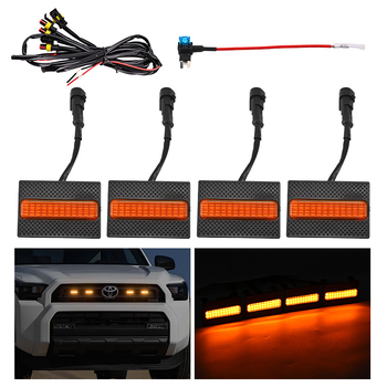 LED дневни светлини за решетка на Toyota Speedo 4Runner TRD SR5, съвместими с 25 модела, 12V, 5W, ABS пластмаса, 0.4A, живот на светлинния източник 50 000 ч
