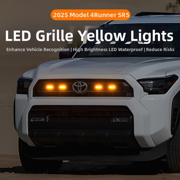 LED дневни светлини за решетка на Toyota Speedo 4Runner TRD SR5, съвместими с 25 модела, 12V, 5W, ABS пластмаса, 0.4A, живот на светлинния източник 50 000 ч