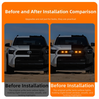 LED дневни светлини за решетка на Toyota Speedo 4Runner TRD SR5, съвместими с 25 модела, 12V, 5W, ABS пластмаса, 0.4A, живот на светлинния източник 50 000 ч