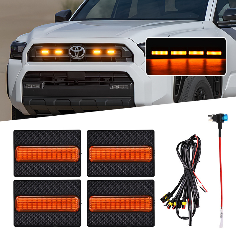 LED дневни светлини за решетка на Toyota Speedo 4Runner TRD SR5, съвместими с 25 модела, 12V, 5W, ABS пластмаса, 0.4A, живот на светлинния източник 50 000 ч