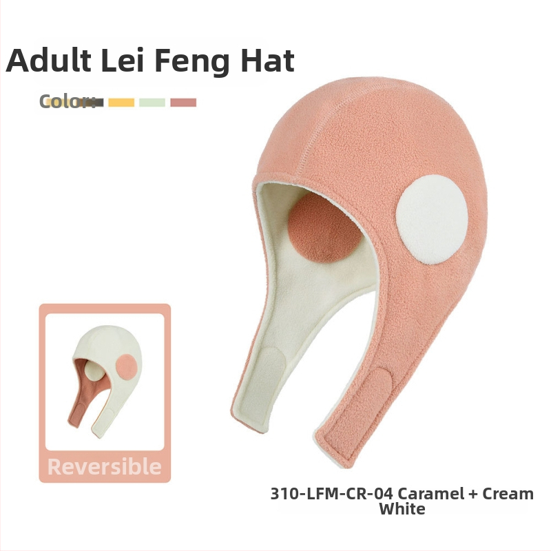 Спортна шапка с защита на ушите, двуслойна с флис, за спорт на открито и ски, полиестер, унисекс за възрастни