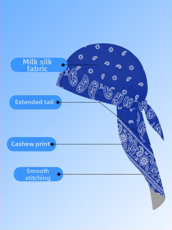 Kültéri gyorsan száradó kerékpáros turbánkalap pánttal, sisakkal kompatibilis, poliészter, kaszu virágos minta, uniszex