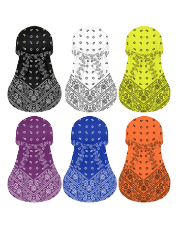 Kültéri gyorsan száradó kerékpáros turbánkalap pánttal, sisakkal kompatibilis, poliészter, kaszu virágos minta, uniszex