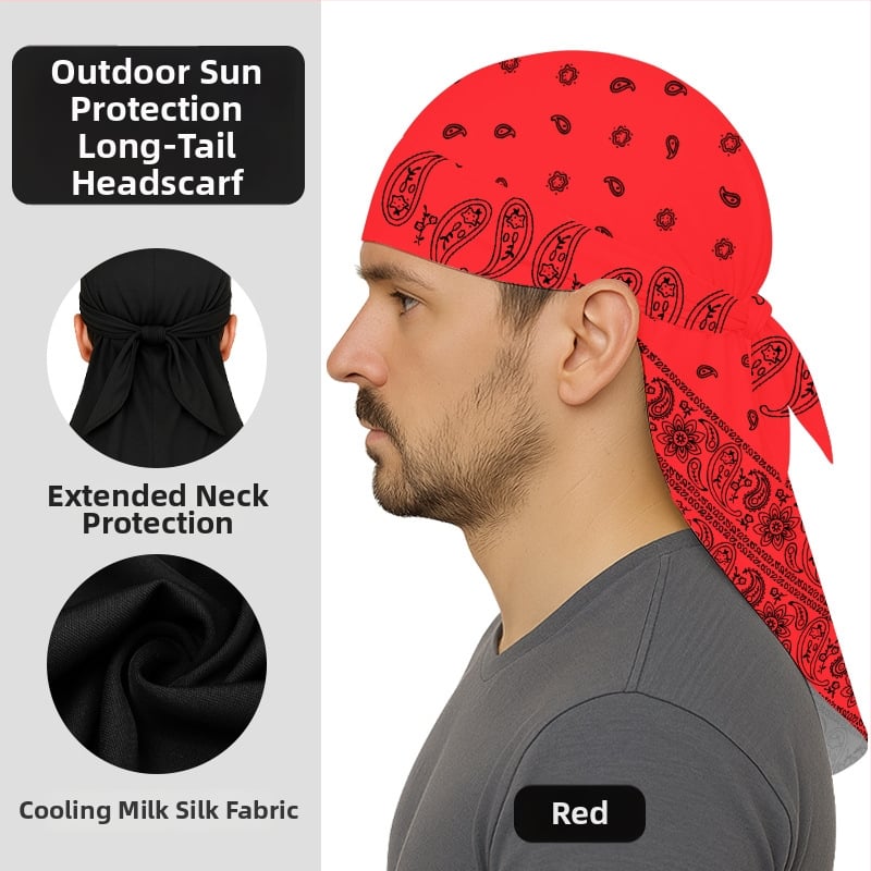 Kültéri gyorsan száradó kerékpáros turbánkalap pánttal, sisakkal kompatibilis, poliészter, kaszu virágos minta, uniszex