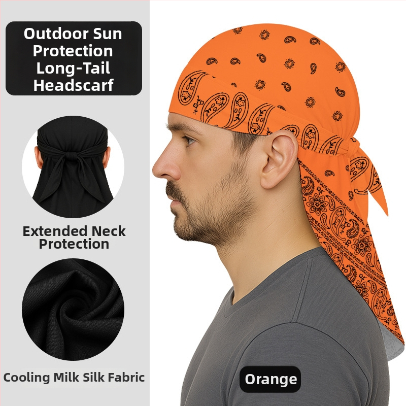 Kültéri gyorsan száradó kerékpáros turbánkalap pánttal, sisakkal kompatibilis, poliészter, kaszu virágos minta, uniszex